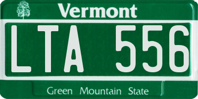 VT license plate LTA556
