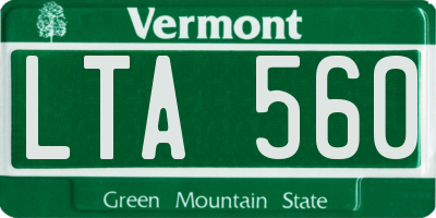 VT license plate LTA560