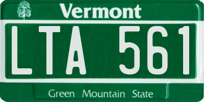 VT license plate LTA561