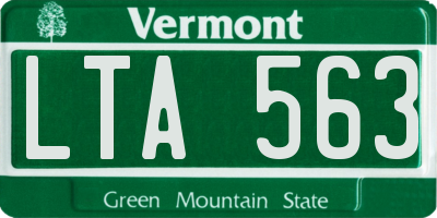 VT license plate LTA563