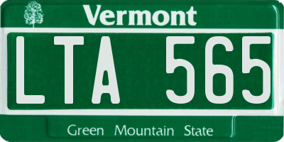 VT license plate LTA565