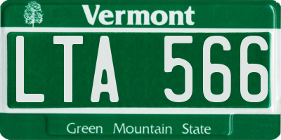 VT license plate LTA566