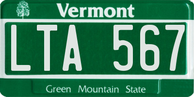 VT license plate LTA567
