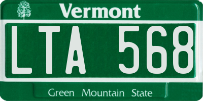 VT license plate LTA568