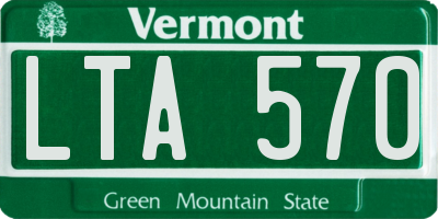 VT license plate LTA570
