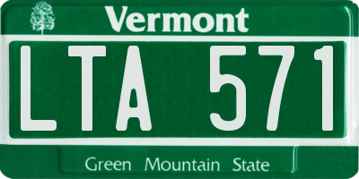 VT license plate LTA571