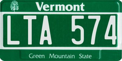 VT license plate LTA574