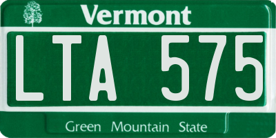VT license plate LTA575