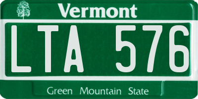 VT license plate LTA576