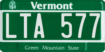 VT license plate LTA577