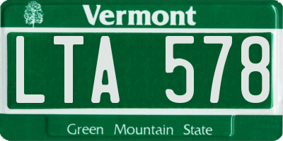 VT license plate LTA578