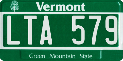 VT license plate LTA579