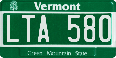 VT license plate LTA580