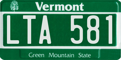 VT license plate LTA581