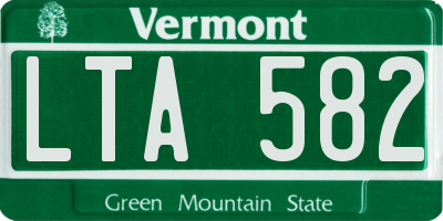 VT license plate LTA582