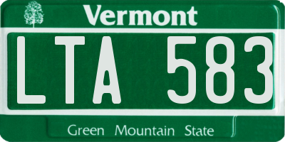VT license plate LTA583