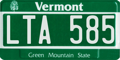 VT license plate LTA585