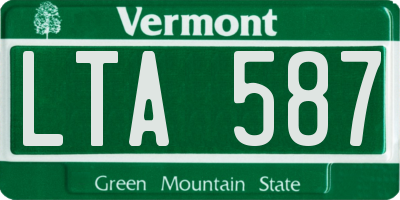 VT license plate LTA587