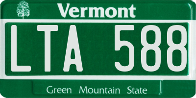 VT license plate LTA588