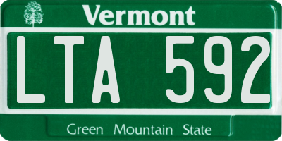 VT license plate LTA592