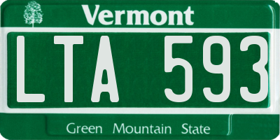 VT license plate LTA593
