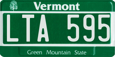 VT license plate LTA595