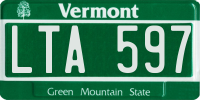 VT license plate LTA597