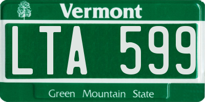 VT license plate LTA599