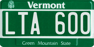 VT license plate LTA600