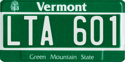 VT license plate LTA601