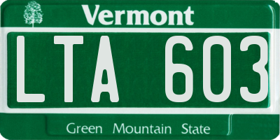 VT license plate LTA603
