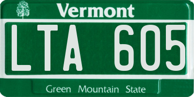 VT license plate LTA605