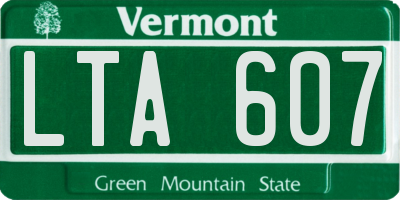 VT license plate LTA607