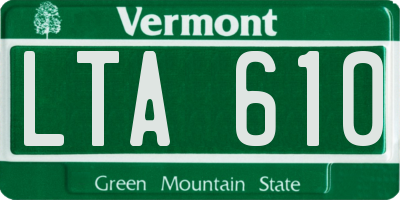 VT license plate LTA610