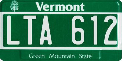 VT license plate LTA612