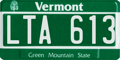 VT license plate LTA613