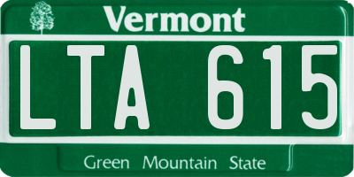 VT license plate LTA615