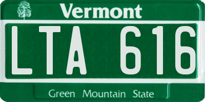 VT license plate LTA616