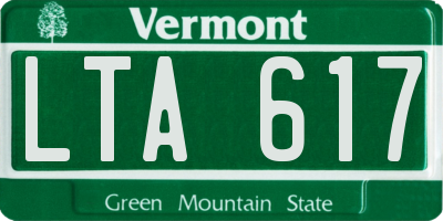 VT license plate LTA617
