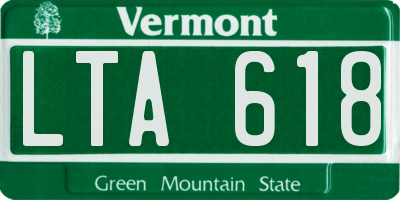 VT license plate LTA618