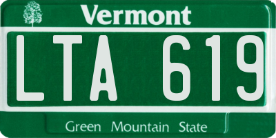 VT license plate LTA619