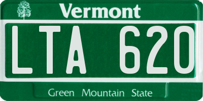 VT license plate LTA620