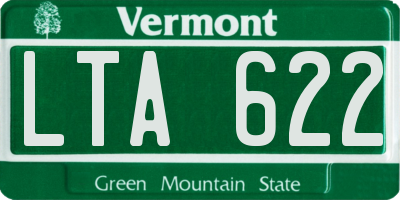 VT license plate LTA622