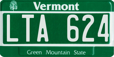 VT license plate LTA624