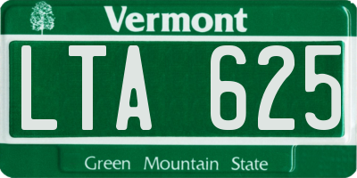 VT license plate LTA625