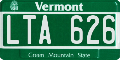 VT license plate LTA626