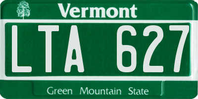 VT license plate LTA627