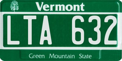 VT license plate LTA632