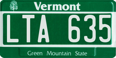 VT license plate LTA635