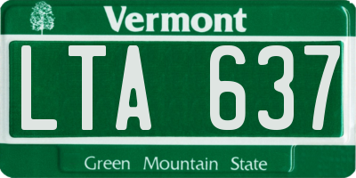VT license plate LTA637